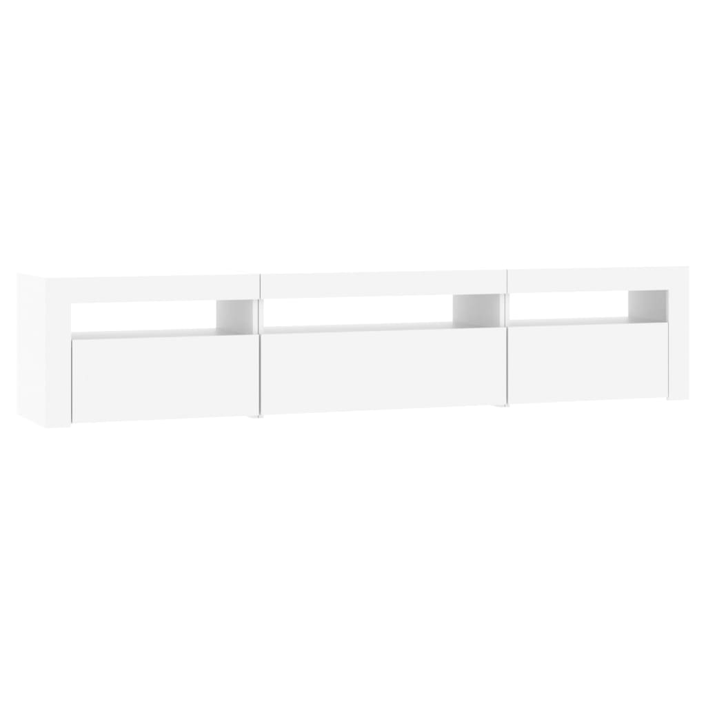TV ormarić s LED svjetlima bijeli 195x35x40 cm