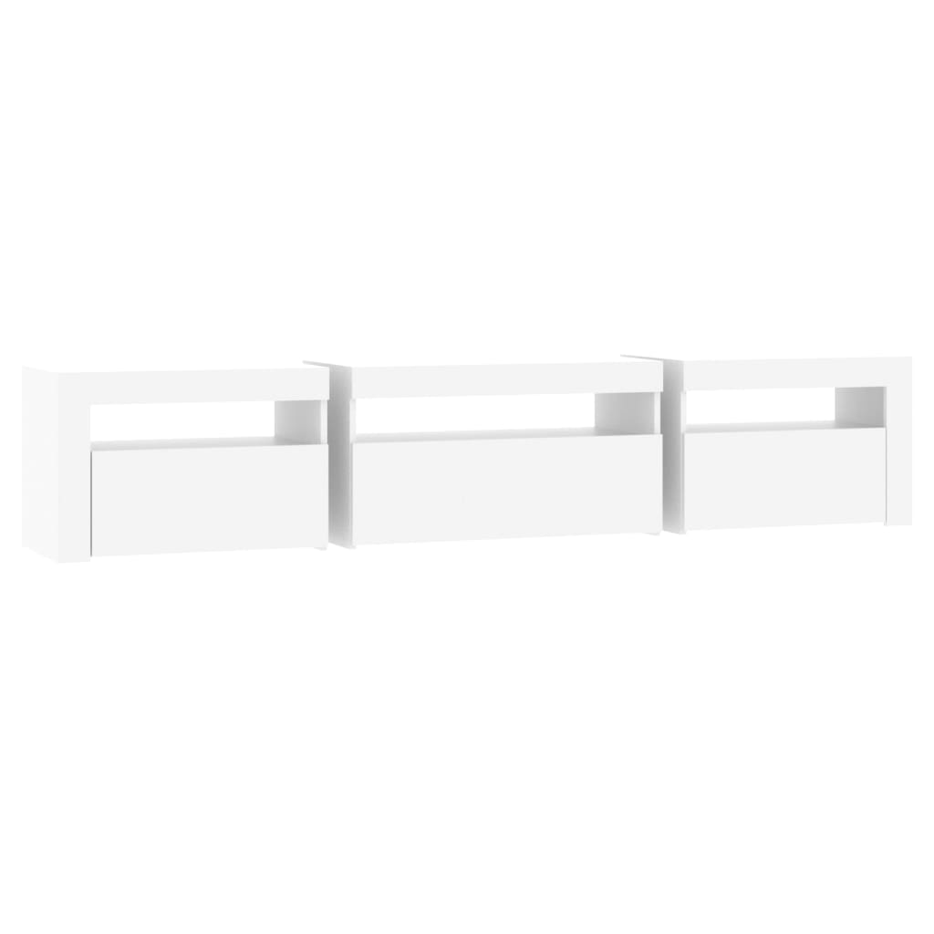 TV ormarić s LED svjetlima bijeli 195x35x40 cm