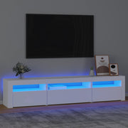 TV ormarić s LED svjetlima bijeli 195x35x40 cm
