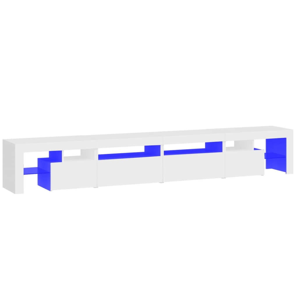TV ormarić s LED svjetlima bijeli 260 x 36,5 x 40 cm