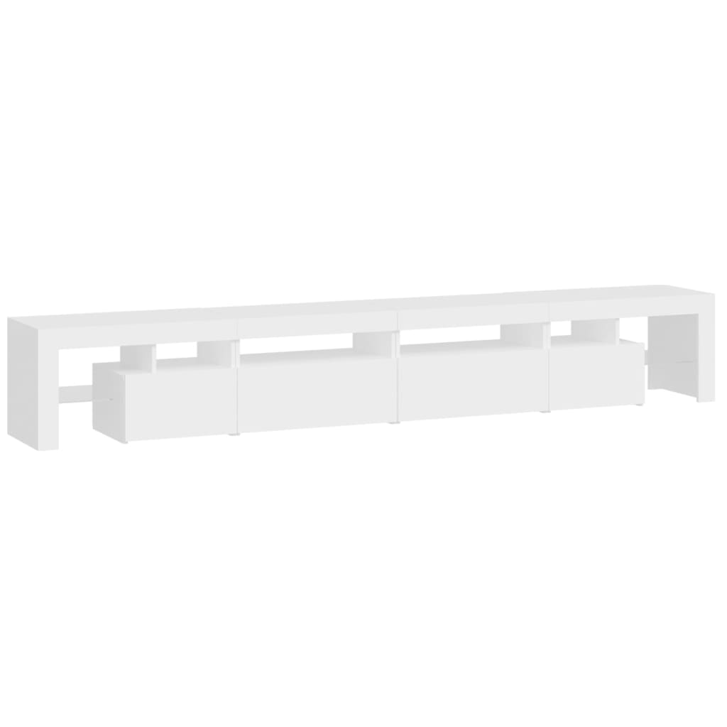 TV ormarić s LED svjetlima bijeli 260 x 36,5 x 40 cm