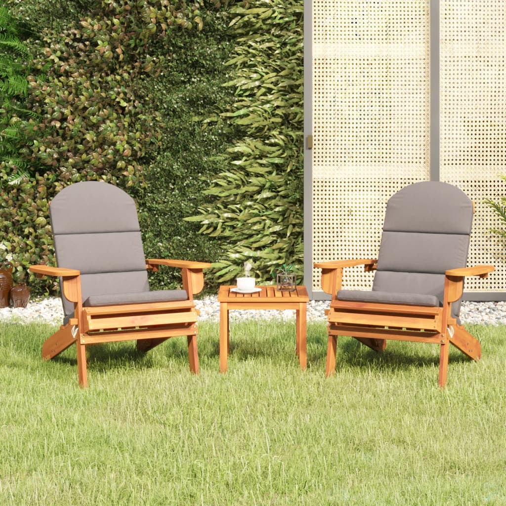 3-dijelna vrtna garnitura Adirondack masivno bagremovo drvo Smeđa