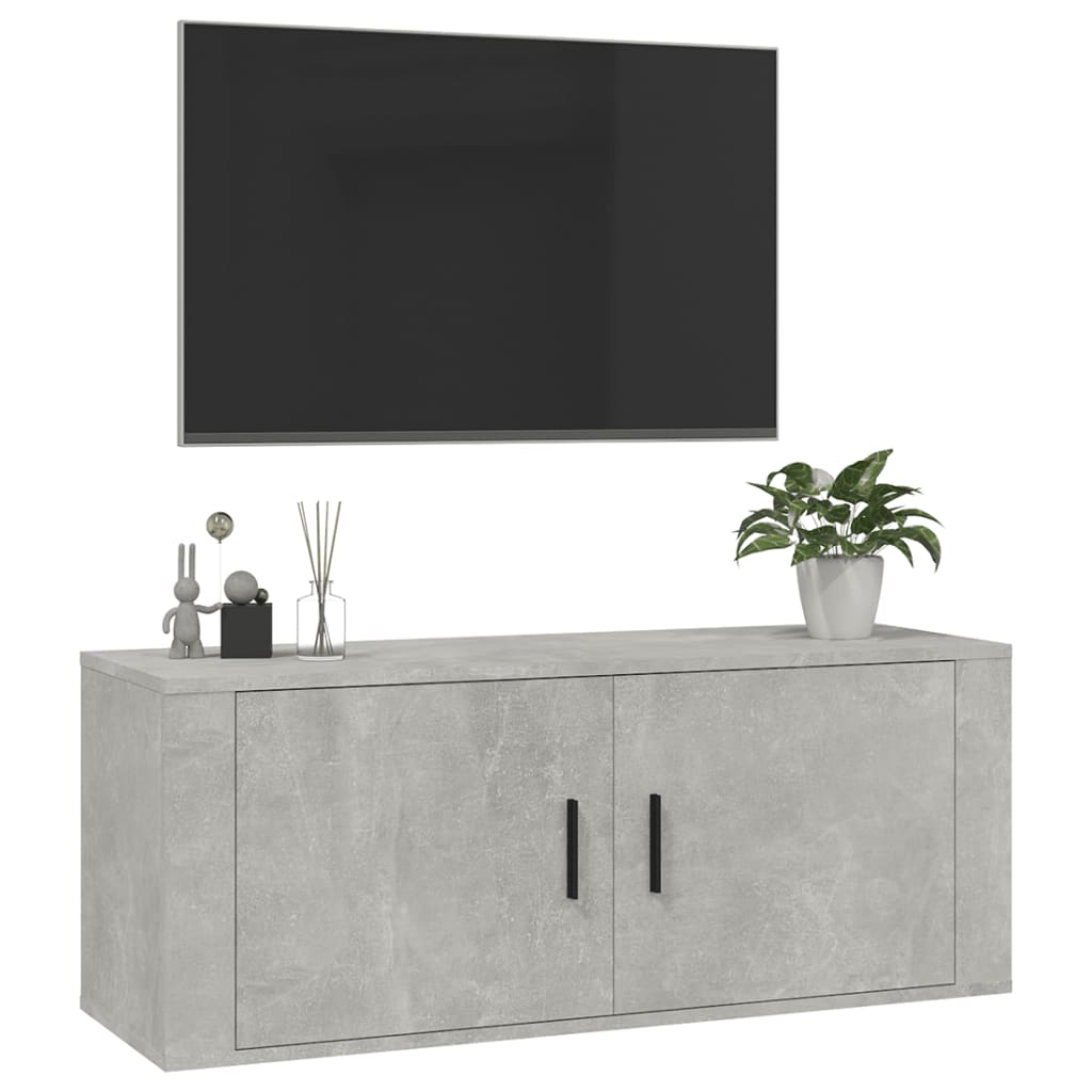 Zidni TV ormarić siva boja betona 100x34,5x40 cm