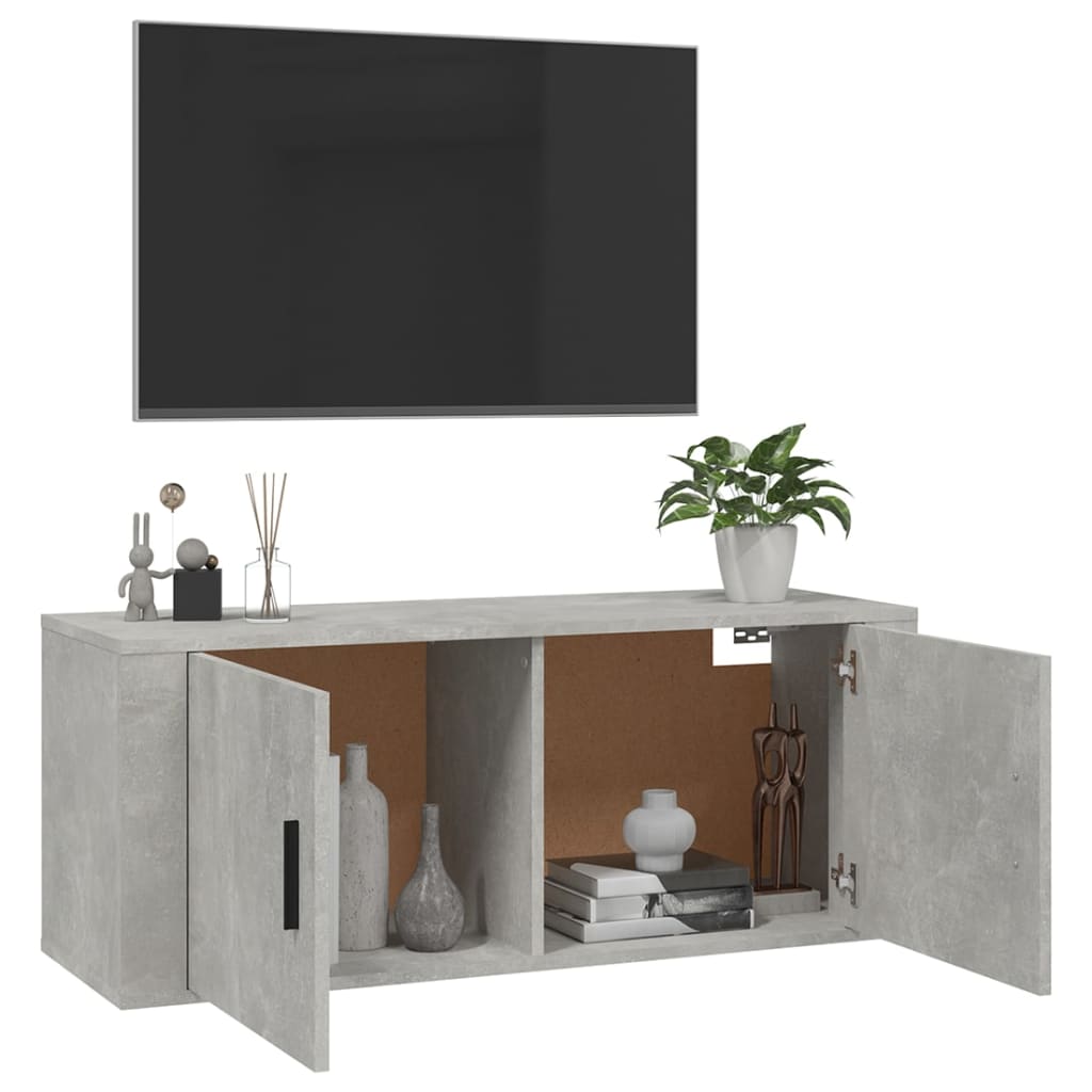 Zidni TV ormarić siva boja betona 100x34,5x40 cm