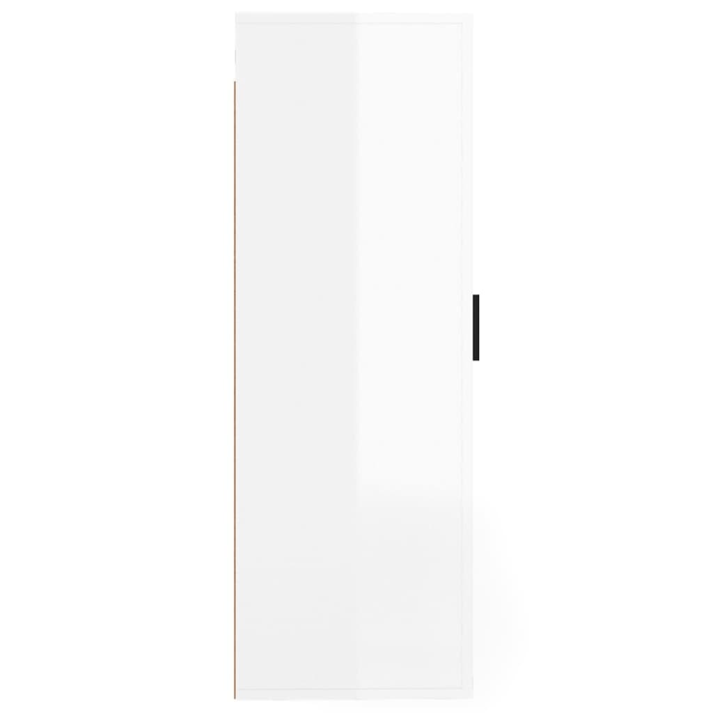 Zidni TV ormarić bijeli visokog sjaja 40x34,5x100 cm