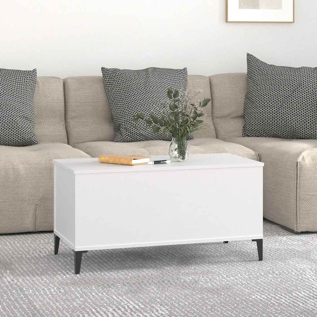Stolić za kavu bijeli 90 x 44,5 x 45 cm od konstruiranog drva