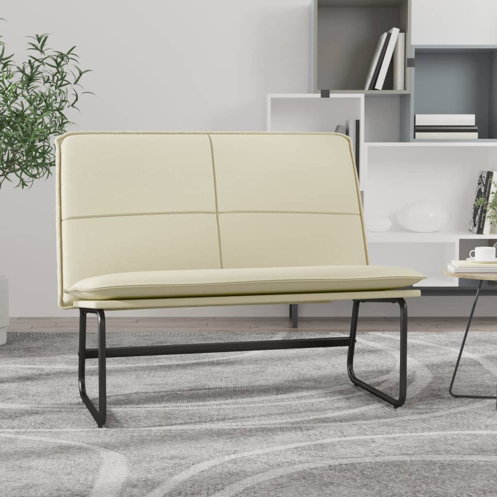 Klupa krem 100 x 75 x 76 cm od umjetne kože