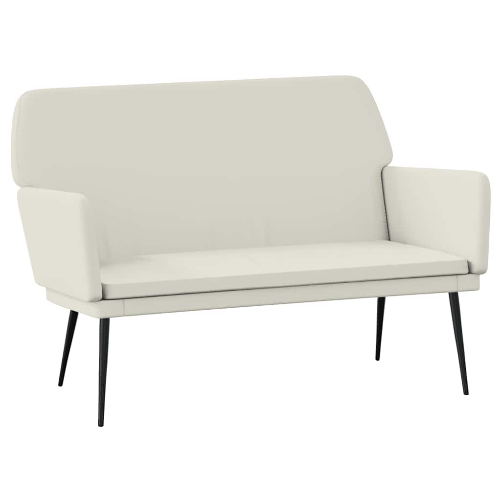 Klupa krem 108 x 79 x 79 cm baršunasta