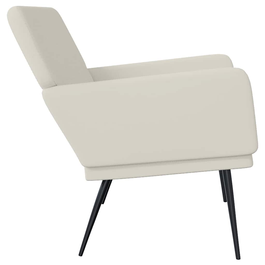 Klupa krem 108 x 79 x 79 cm baršunasta