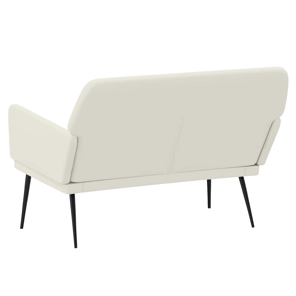 Klupa krem 108 x 79 x 79 cm baršunasta