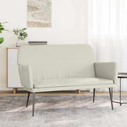 Klupa krem 108 x 79 x 79 cm baršunasta