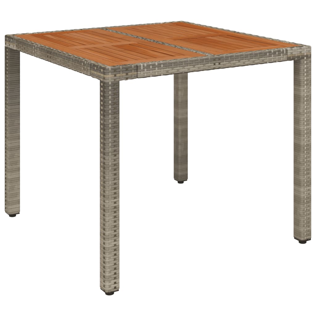 Vrtni stol s drvenom pločom sivi 90 x 90 x 75 cm od poliratana