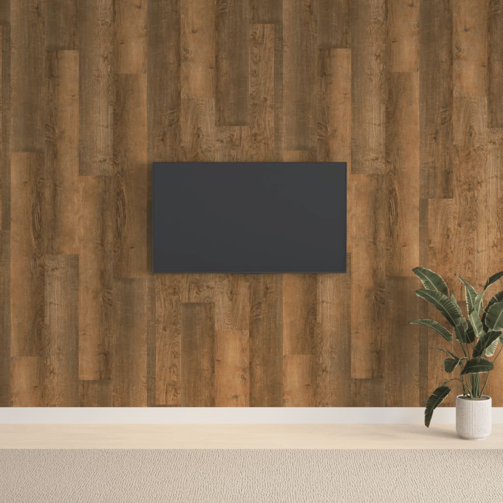 Zidne ploče s izgledom drva smeđe od PVC-a 2,06 m²