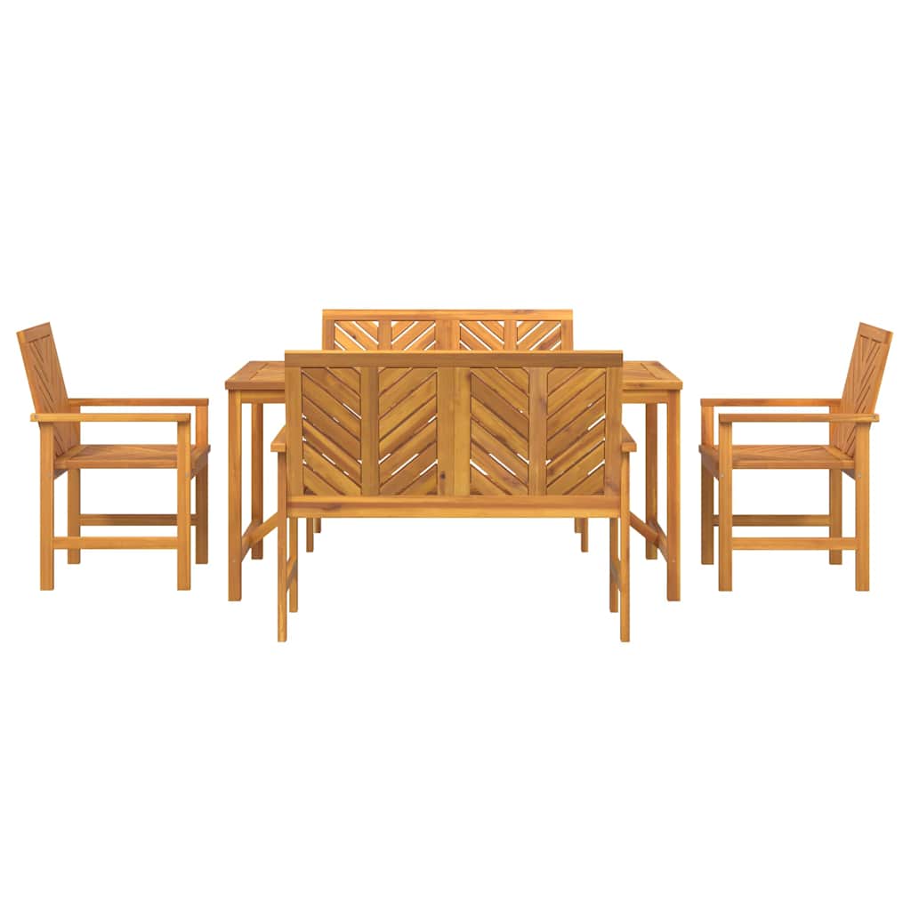 Vrtni set za objed 5 kom. Smeđa 150 x 90 x 74 cm