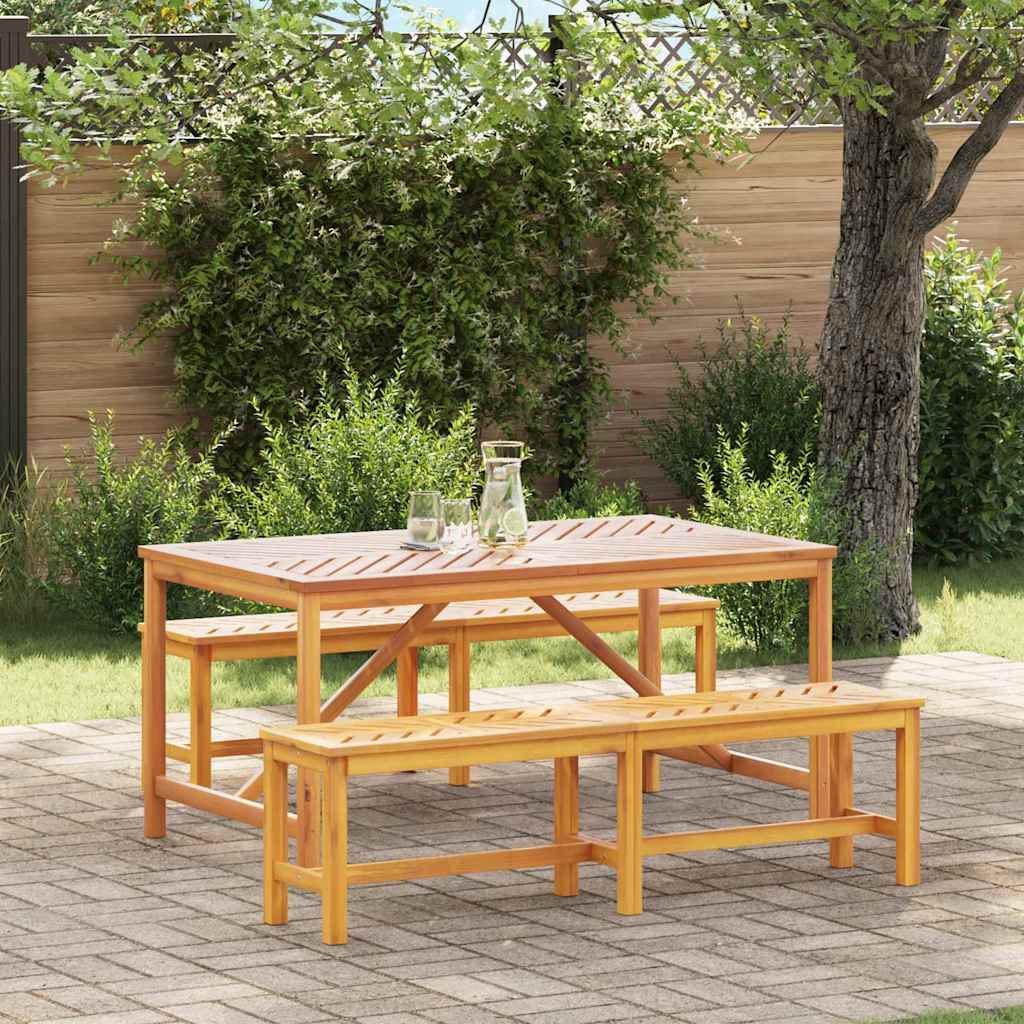 Vrtni set za objed 3 kom. Smeđa 150 x 90 x 74 cm