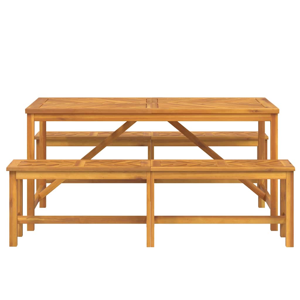 Vrtni set za objed 3 kom. Smeđa 150 x 90 x 74 cm