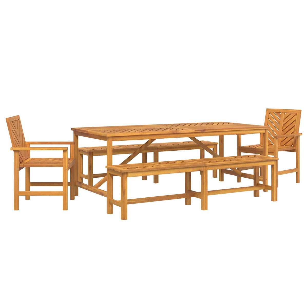 Vrtni set za objed 5 kom. Smeđa 200 x 90 x 74 cm
