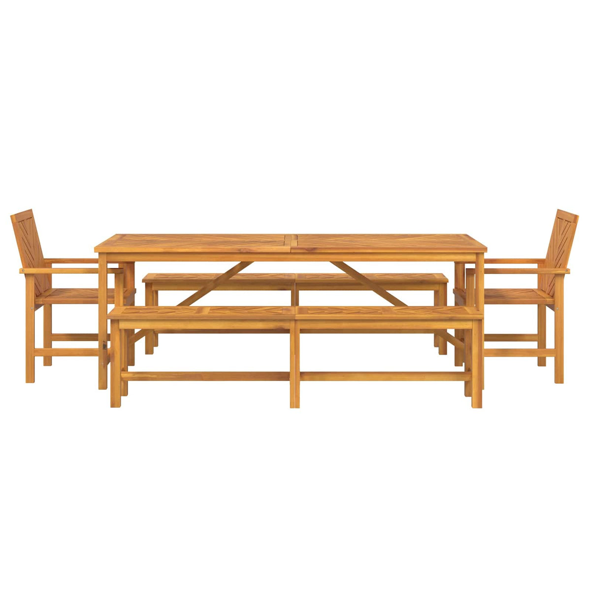 Vrtni set za objed 5 kom. Smeđa 200 x 90 x 74 cm