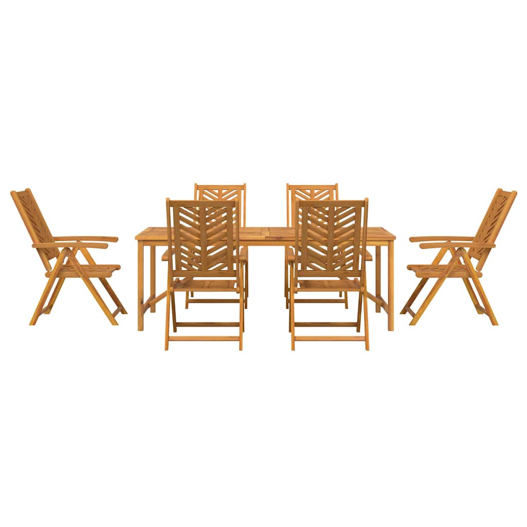 Vrtni set za objed 7 kom. Smeđa 200 x 90 x 74 cm