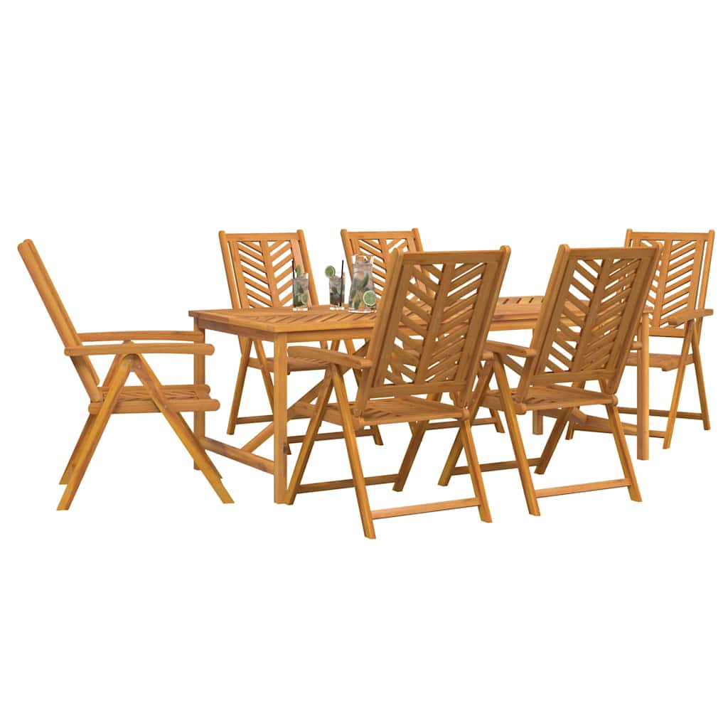 Vrtni set za objed 7 kom. Smeđa 200 x 90 x 74 cm