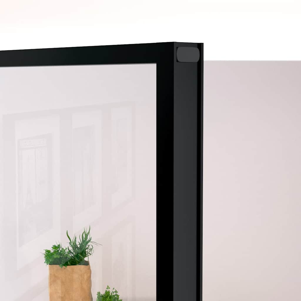 Sobna vrata crna 76 x 201,5 cm kaljeno staklo i aluminij tanka
