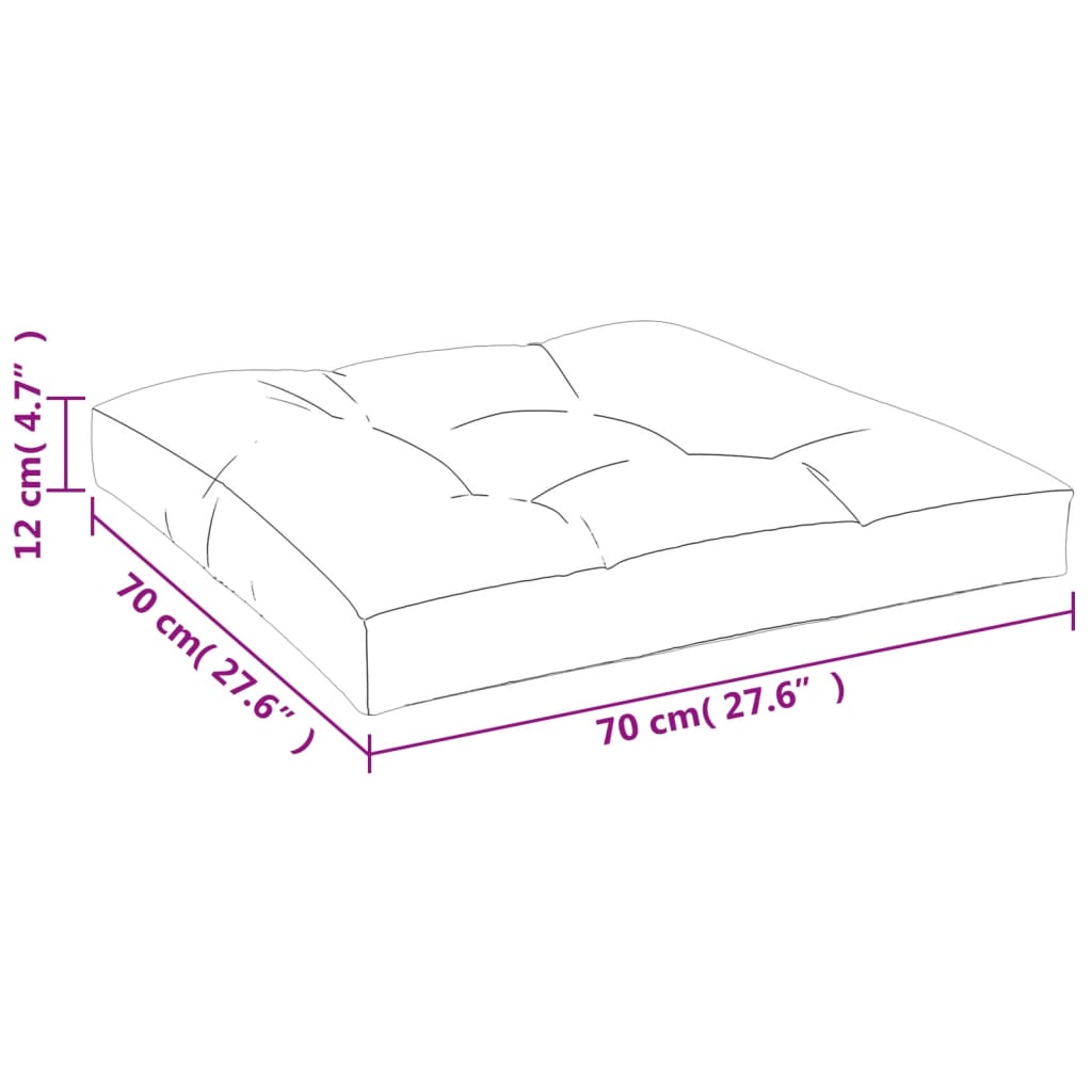 Jastuk za palete crni karirani 70 x 70 x 12 cm od tkanine