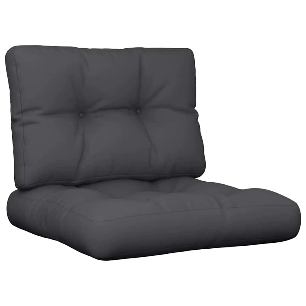 Jastuci za palete 2 kom crni od tkanine Crna 60 x 60 x 12 cm