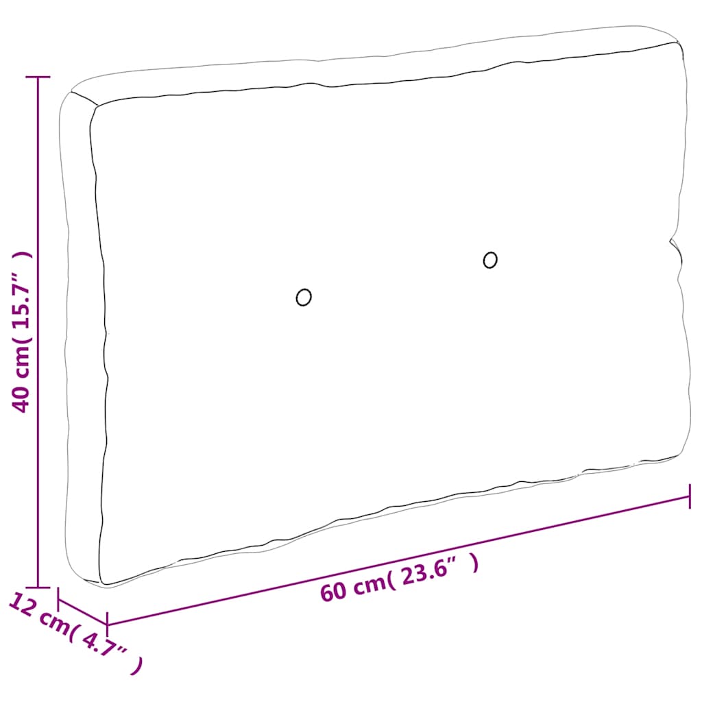 Jastuci za palete 2 kom crni od tkanine Crna 60 x 60 x 12 cm