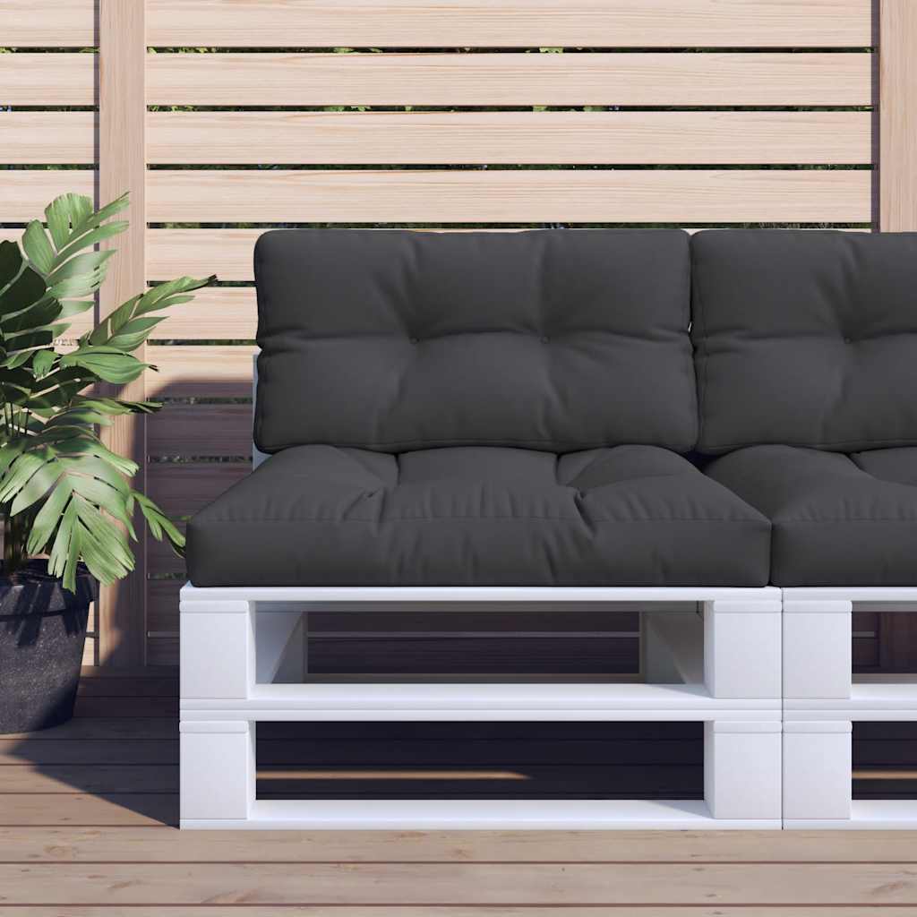 Jastuci za palete 2 kom crni od tkanine Crna 70 x 70 x 12 cm