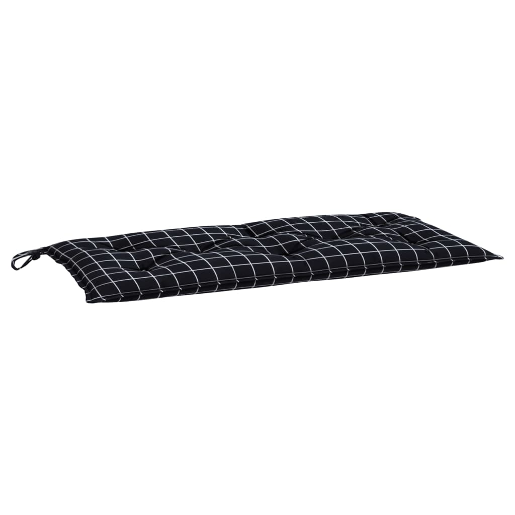 Jastuk za vrtnu klupu crni karirani 110 x 50 x 7 od tkanine