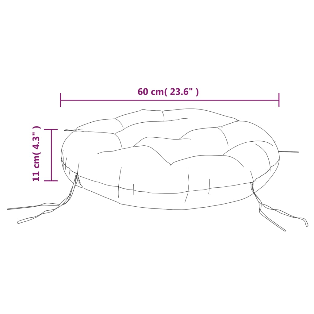 Okrugli jastuk sivog kariranog uzorka Ø 60 x 11 cm Oxford tkanina