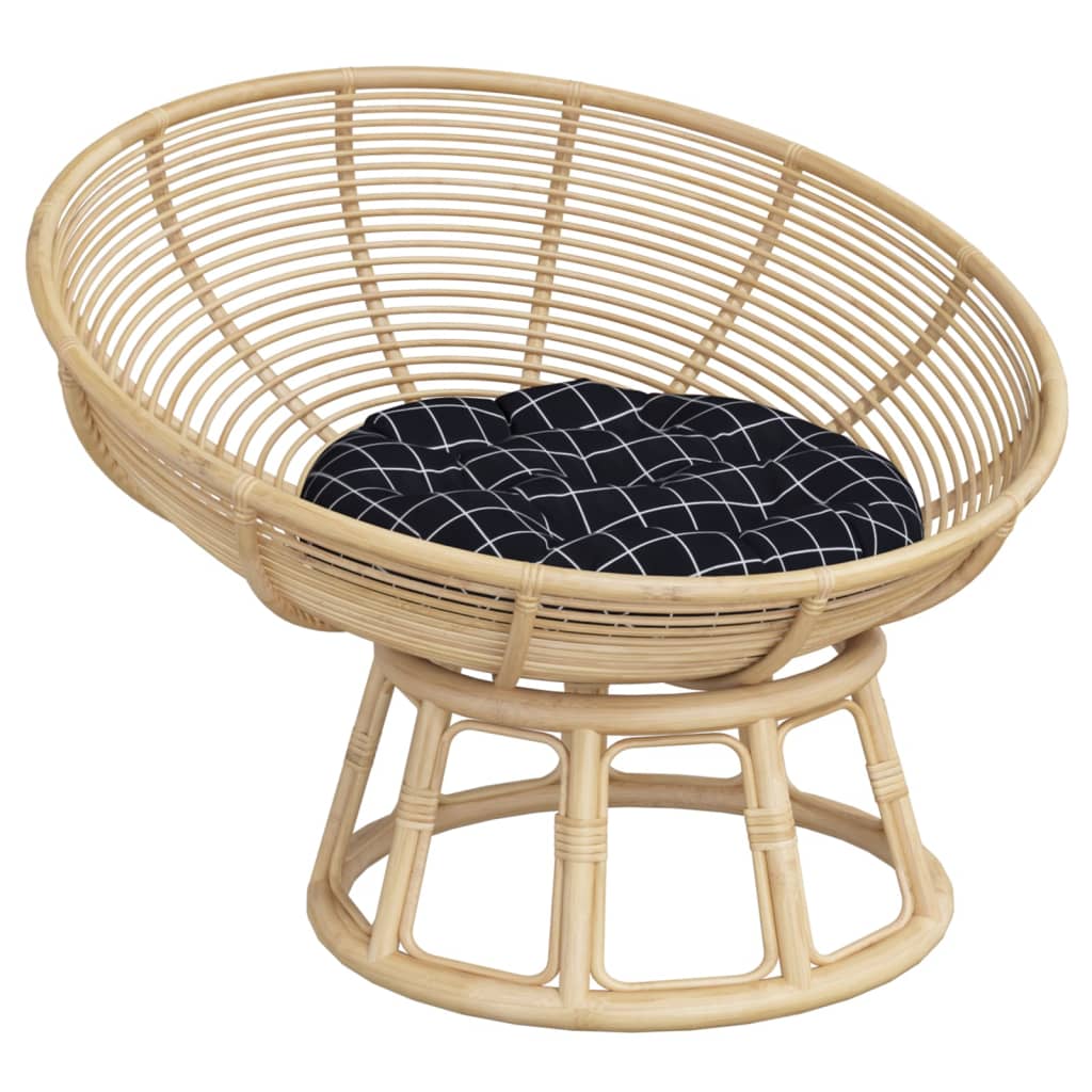 Okrugli jastuk crni karo uzorak Ø 60 x 11 cm Oxford tkanina