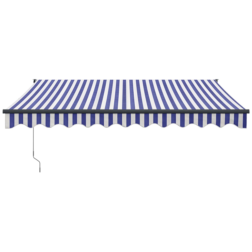 Tenda na uvlačenje plavo-bijela 3,5 x 2,5 m tkanina i aluminij