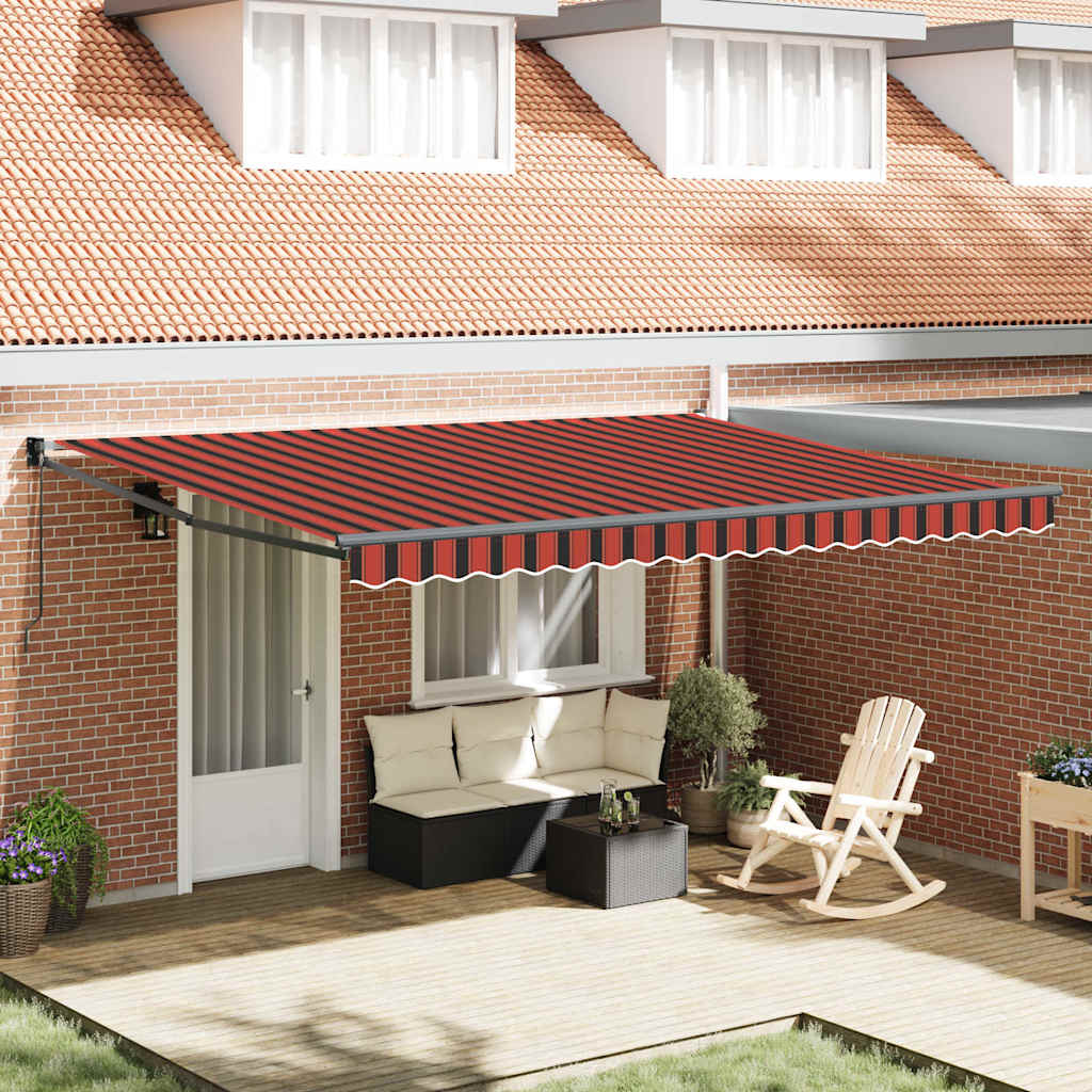 Tenda na uvlačenje narančasto-smeđa 4,5x3 m tkanina i aluminij