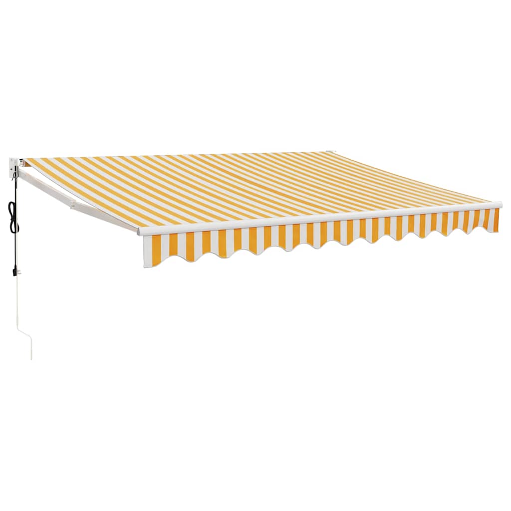 Automatska tenda na uvlačenje žuto-bijela 3 x 2,5 m