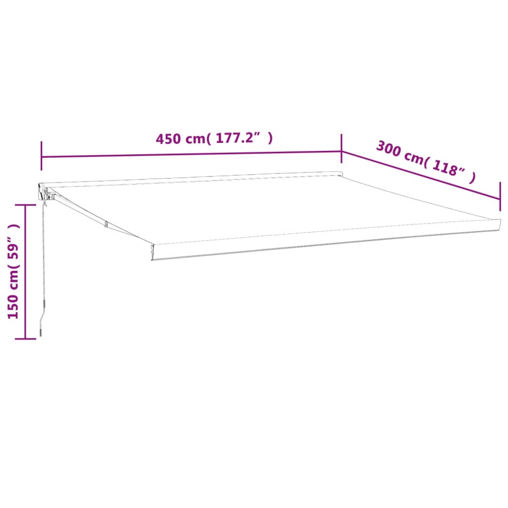 Tenda na uvlačenje narančasto-smeđa 4,5x3 m tkanina i aluminij