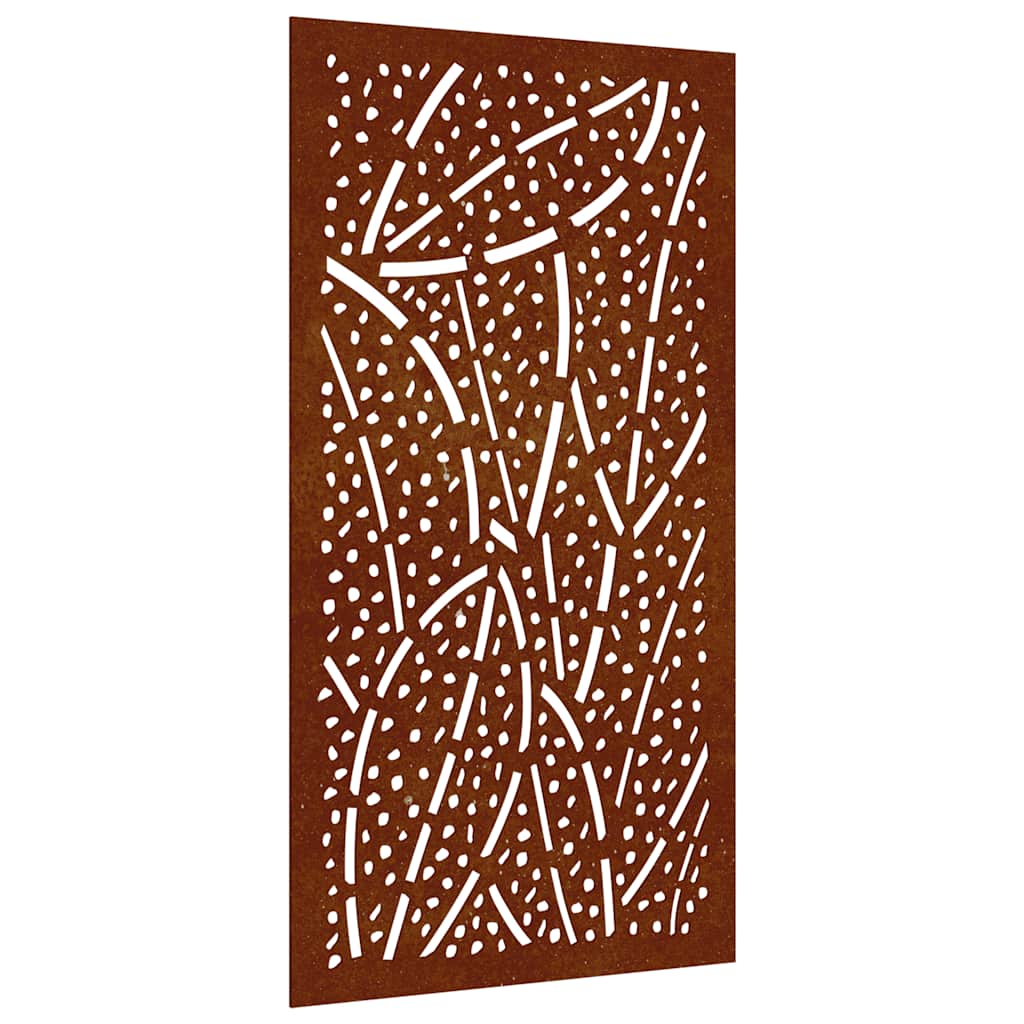 Vrtni zidni ukras 105 x 55 cm od čelika COR-TEN s uzorkom lišća Smeđa