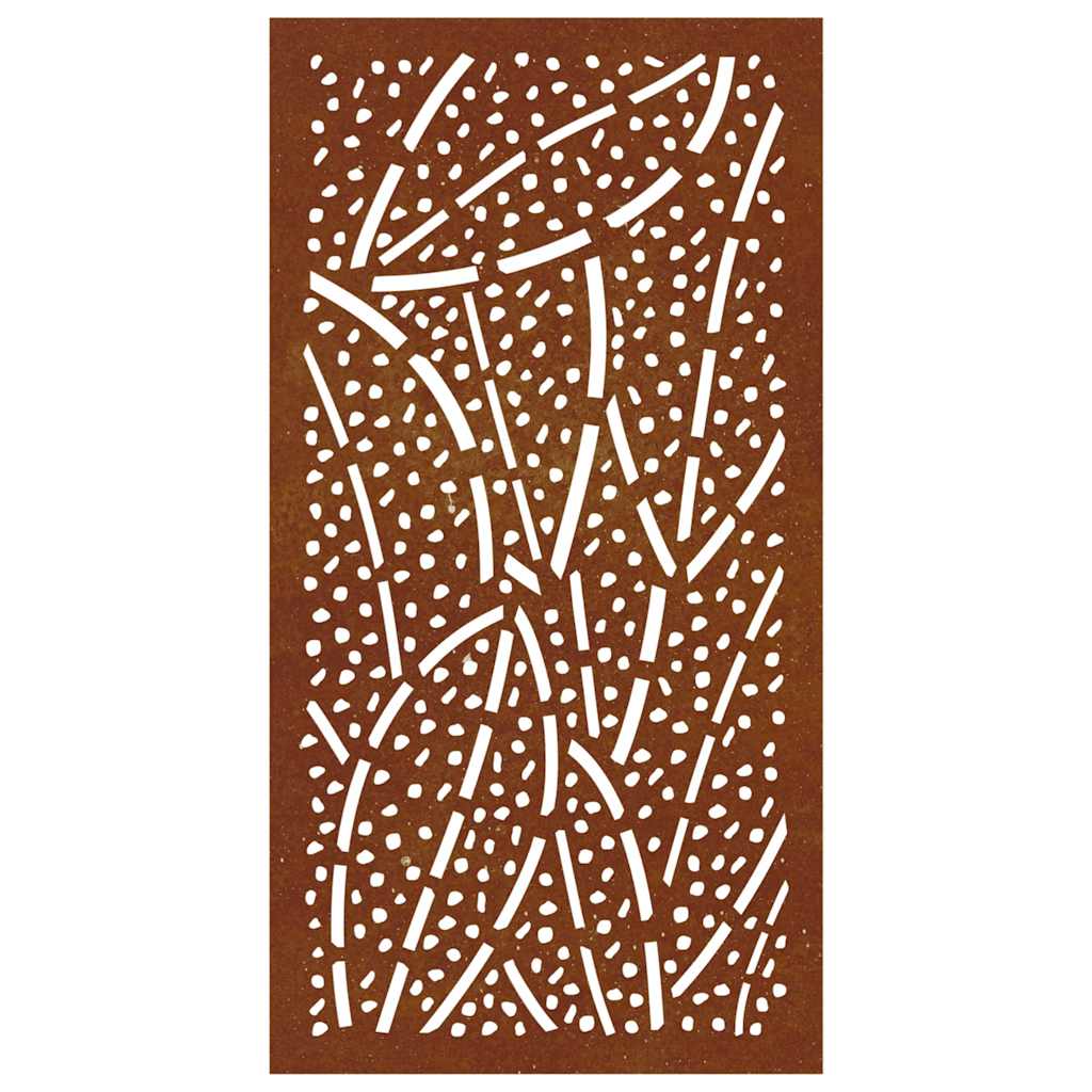 Vrtni zidni ukras 105 x 55 cm od čelika COR-TEN s uzorkom lišća Smeđa