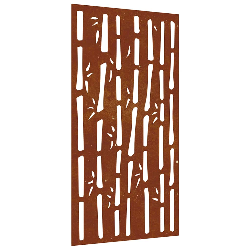 Vrtni zidni ukras 105 x 55 cm čelik COR-TEN s uzorkom bambusa Smeđa