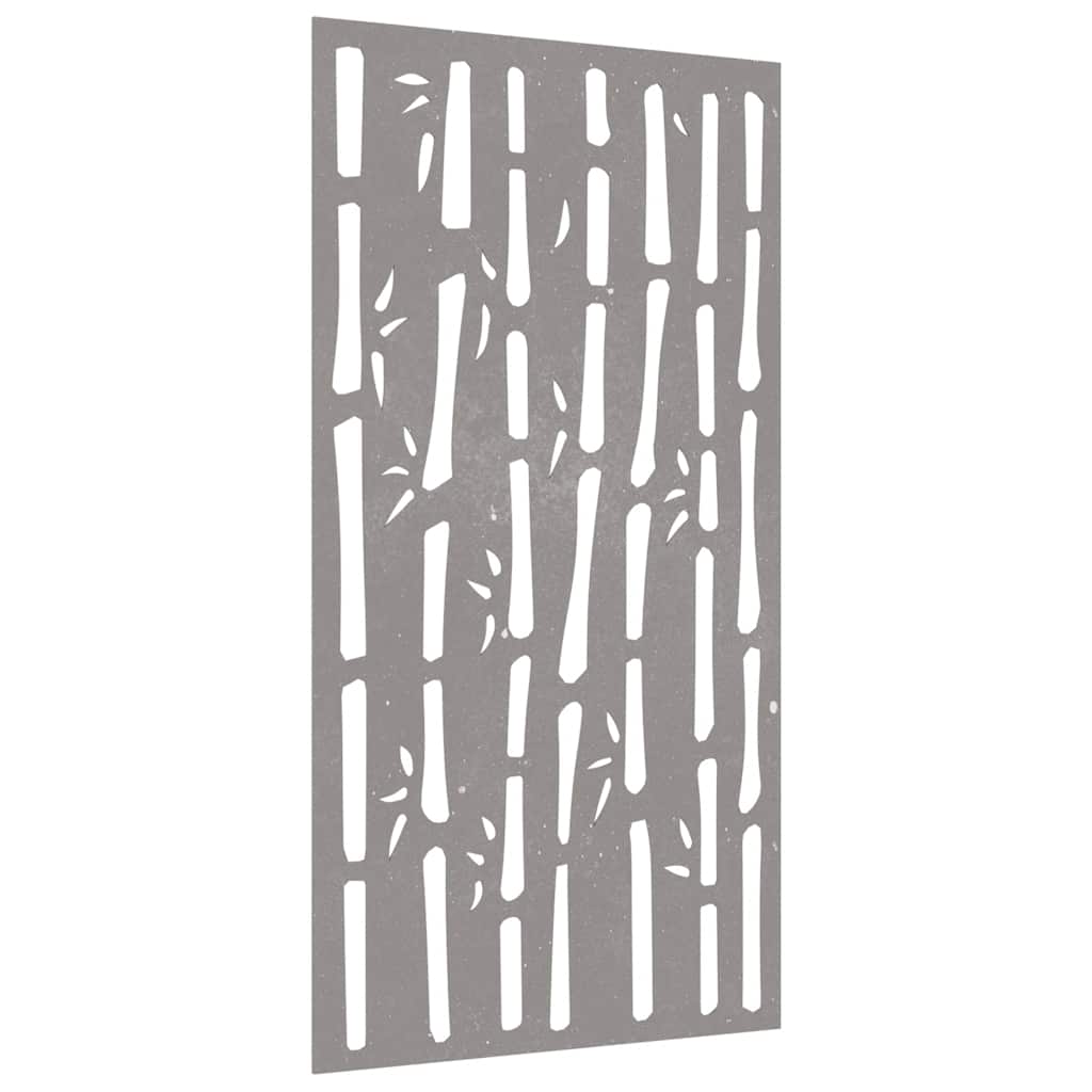 Vrtni zidni ukras 105 x 55 cm čelik COR-TEN s uzorkom bambusa Smeđa