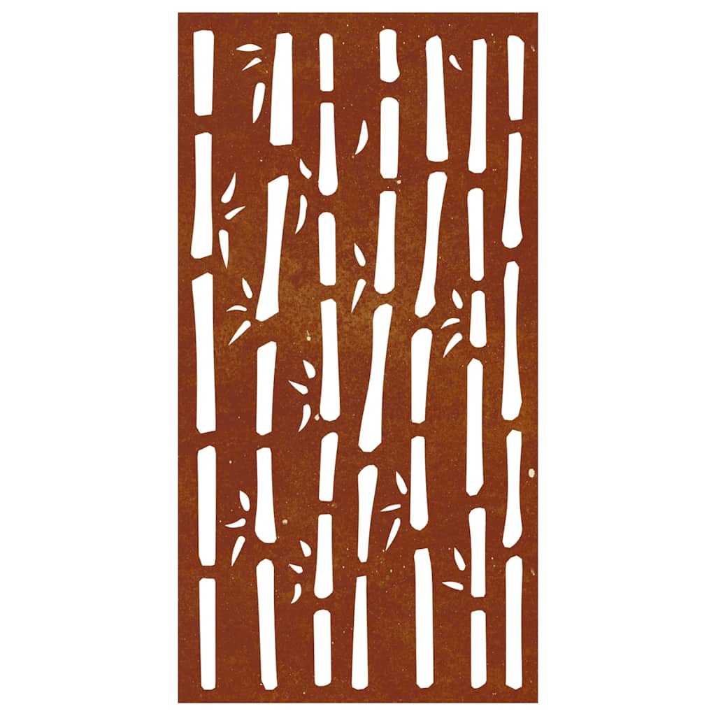 Vrtni zidni ukras 105 x 55 cm čelik COR-TEN s uzorkom bambusa Smeđa