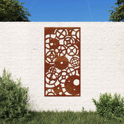 Vrtni zidni ukras 105 x 55 cm čelik COR-TEN s uzorkom zupčanika