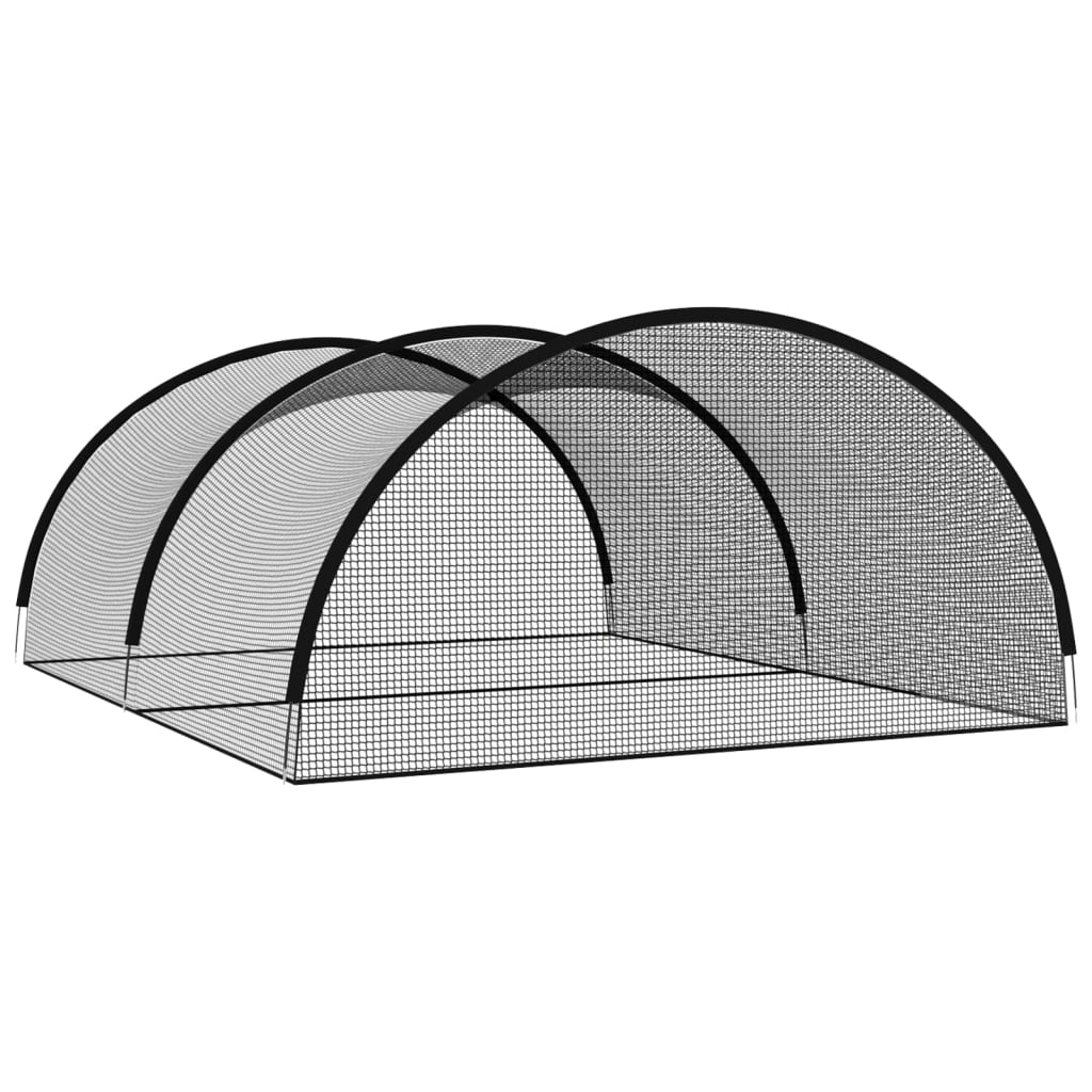 Mreža za kavez za bejzbol crna 600 x 400 x 250 cm od poliestera