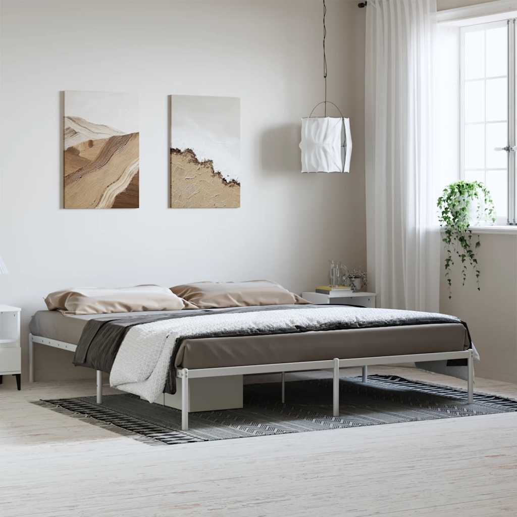 Metalni okvir za krevet bijeli 183x213 cm