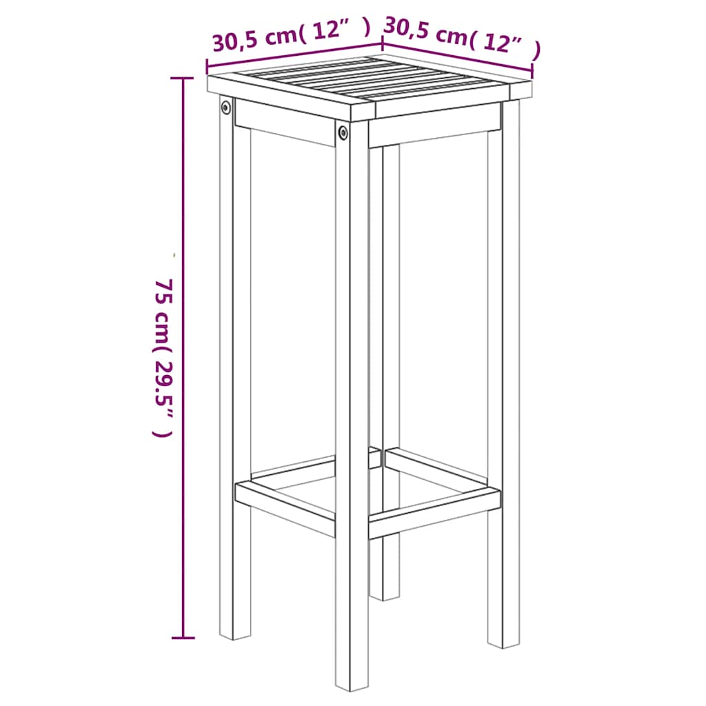 5-dijelni vrtni barski set od masivnog bagremovog drva Smeđa 60 cm table length