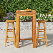 3-dijelni vrtni barski set od masivnog bagremovog drva Smeđa 60 cm table length
