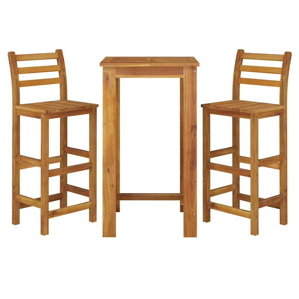 3-dijelni vrtni barski set od masivnog bagremovog drva Smeđa 60 cm table length