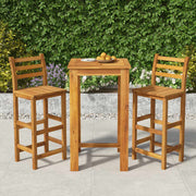 3-dijelni vrtni barski set od masivnog bagremovog drva Smeđa 60 cm table length