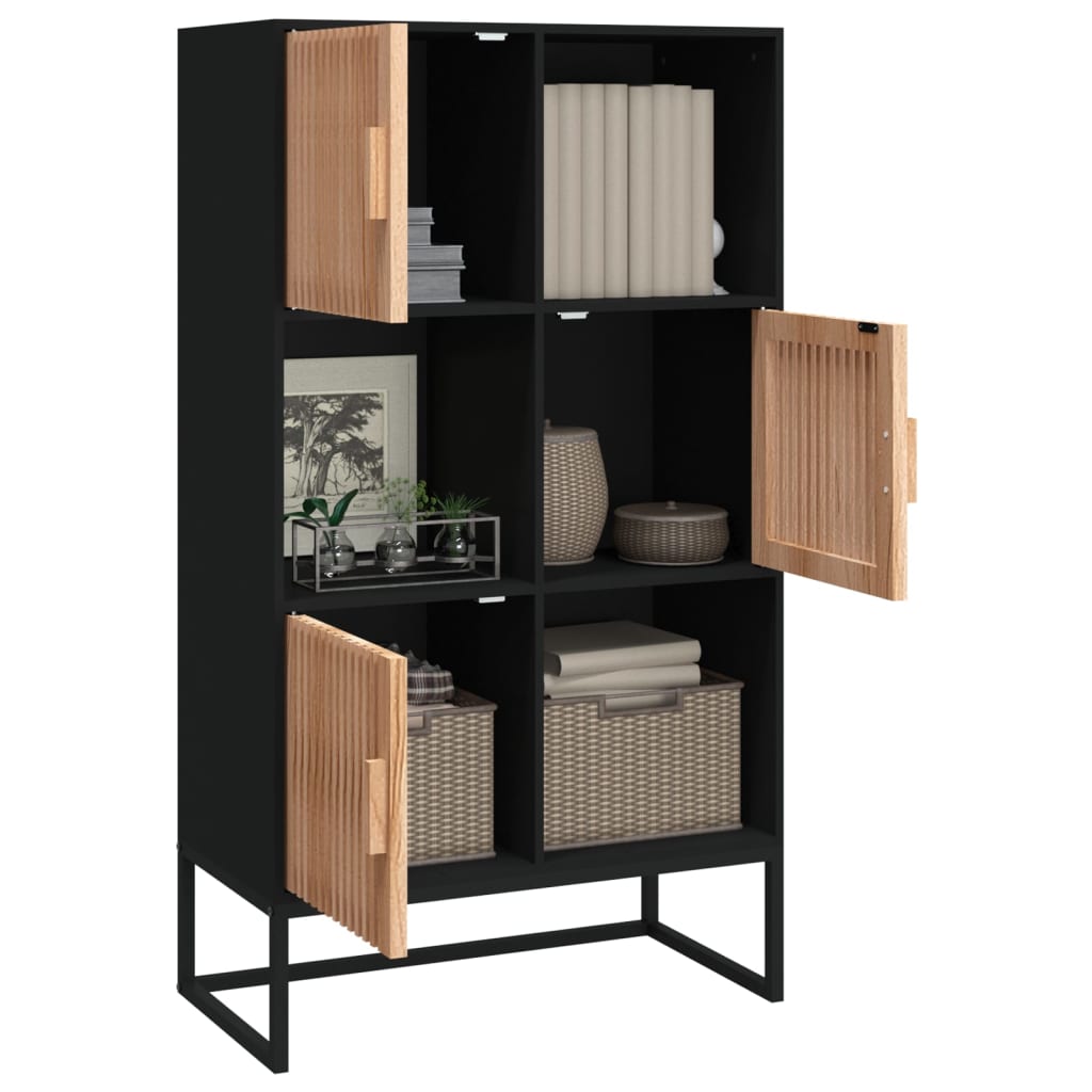 Visoka komoda crna 70 x 35 x 125 cm od konstruiranog drva
