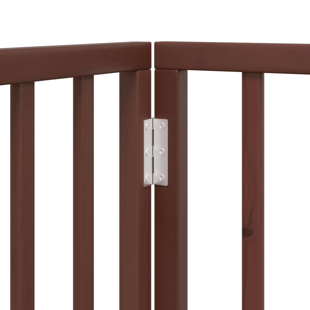 Vrata za pse s 3 panela sklopiva smeđa 150 cm od drva topole 50 x 90 x 2 cm